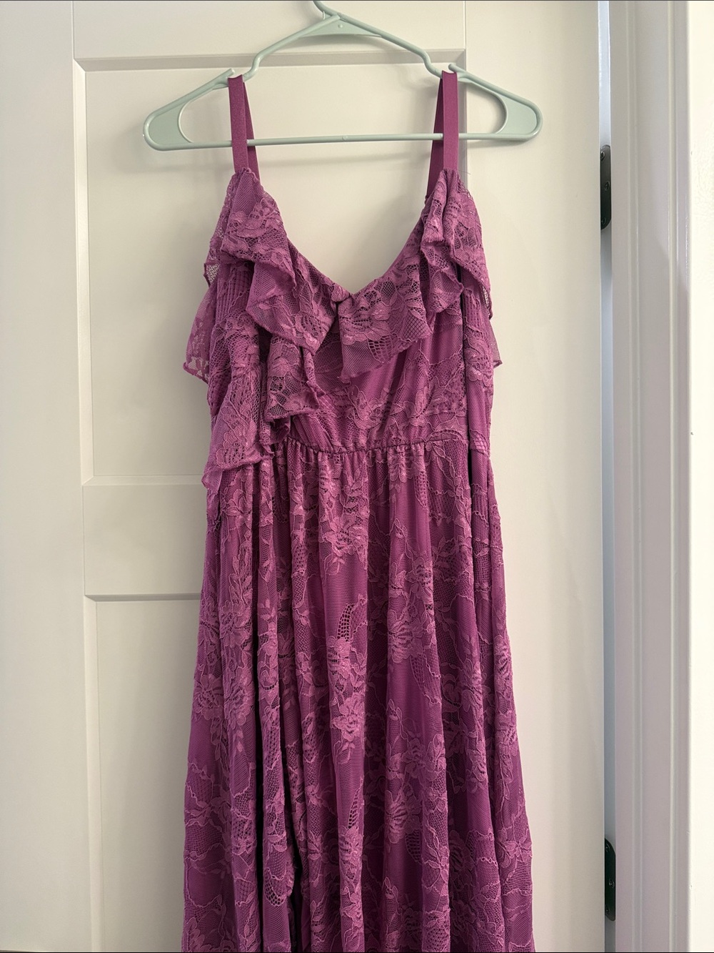 torrid Purple Lace Ruffle Maxi Dress